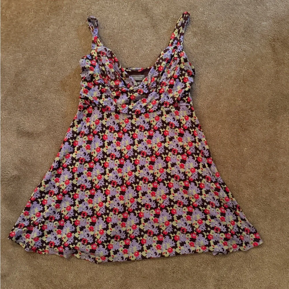 Urban Outfitters Floral Mini Dress – Adjustable Straps | Y2K Vibes 🌸 size LG - Picture 2 of 10